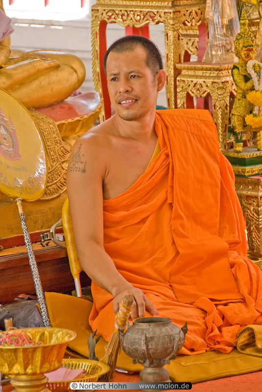 07 Buddhist monk in saffron robe