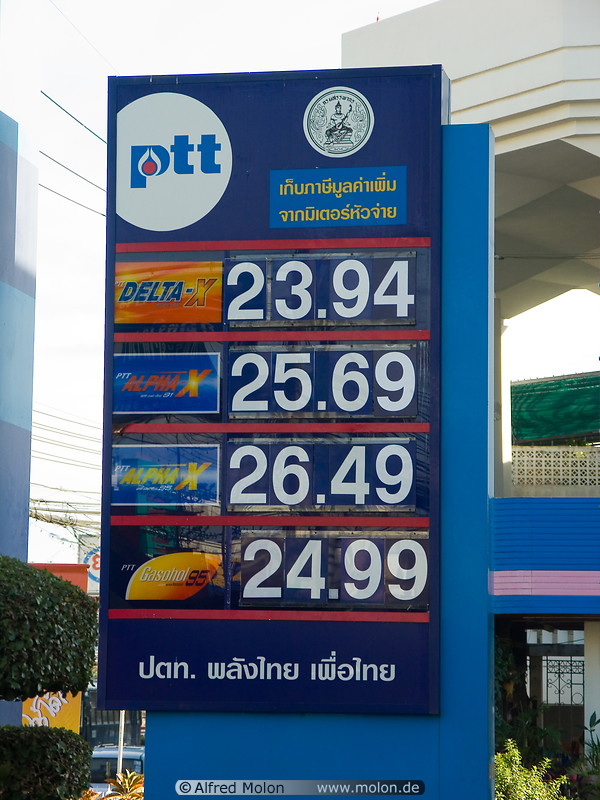 07 Petrol station price board