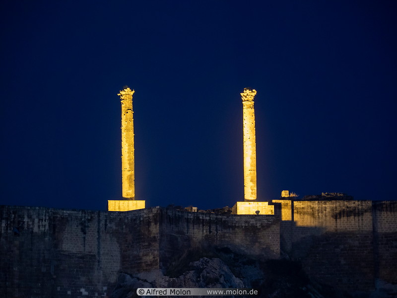 30 Corinthian columns at night