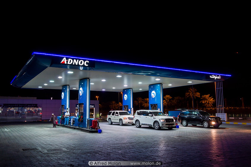 14 Adnoc petrol station at night