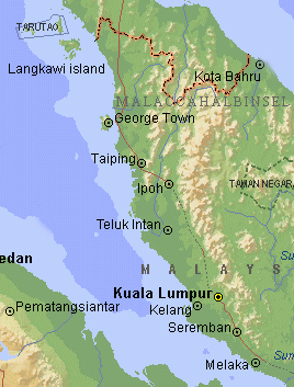 A map of Malaysia